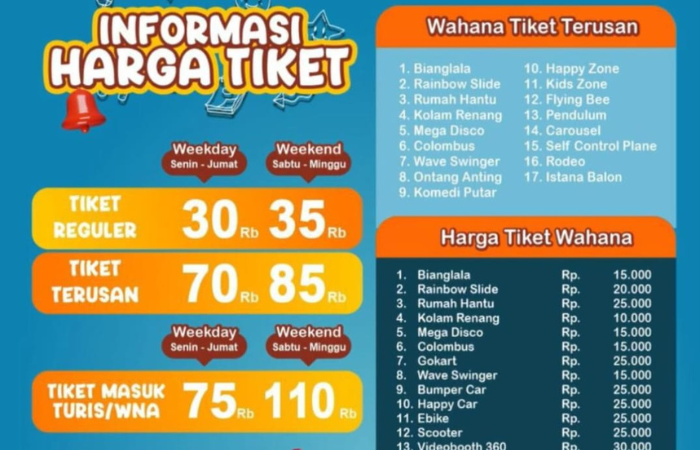 Pengumuman harga tiket terbaru Santerra De Laponte (Screenshot story Instagram: florawisata.santerra)