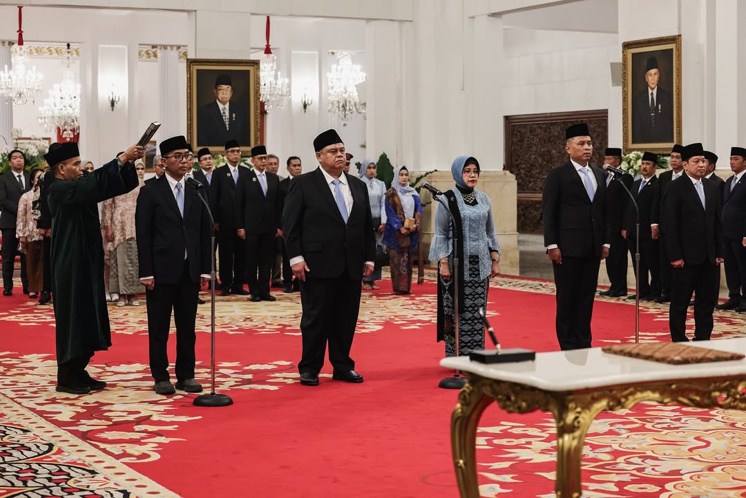 Beberapa menteri baru yang dilantik oleh Presiden Prabowo Subianto. (prabowo)