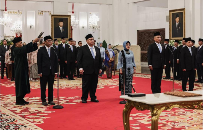 Pelantikan Brian Yuliarto sebagai Mendiktisaintek pada Rabu (19/2), Istana Negara, Jakarta (Instagram: presidenrepublikindonesia&nbsp;dan&nbsp;prabowo)