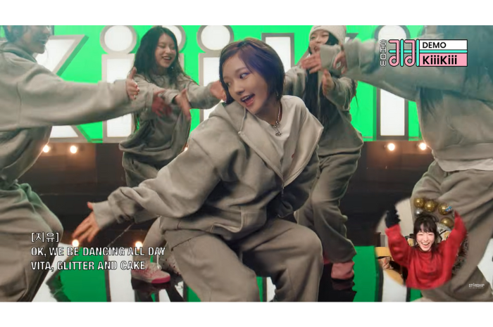 Potongan MV Debut Song yang memperlihatkan Kiii Kiii seperti tampil di Music Show. (Youtube.com/Starship)