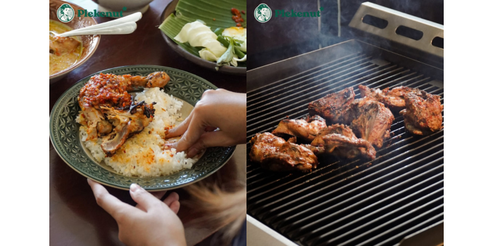 Kelezatan rasa gurih yang bikin nagih Ayam Bakar Pedas Plekenut. (Instagram: ayambakar.plekenut)