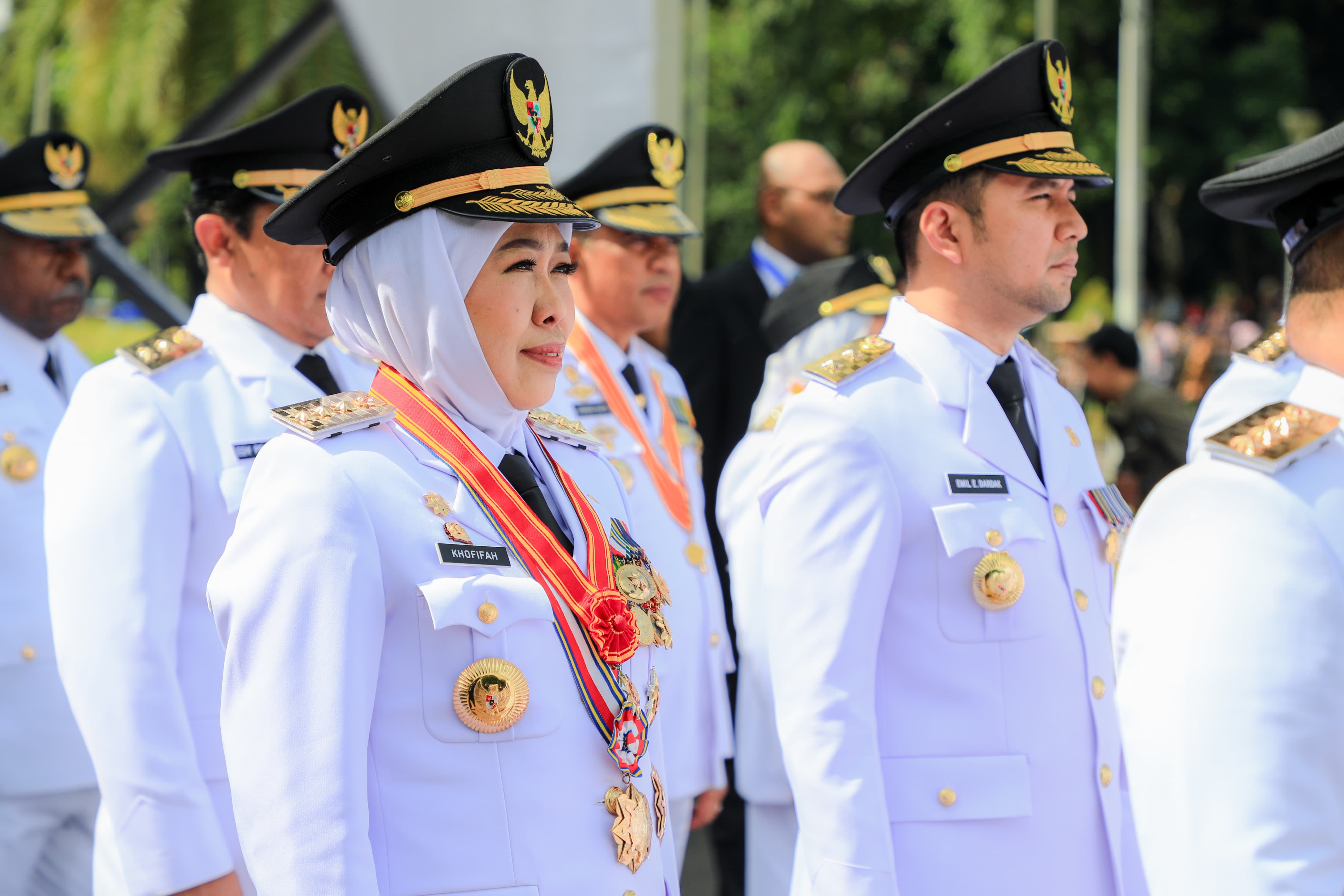 Gubernur Jatim Khofifah Indar Parawansa dan Wagup Emil Dardak di Magelang.