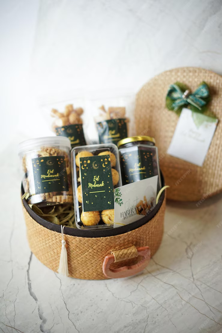 Ilustrasi hampers lebaran. (freepik.com)