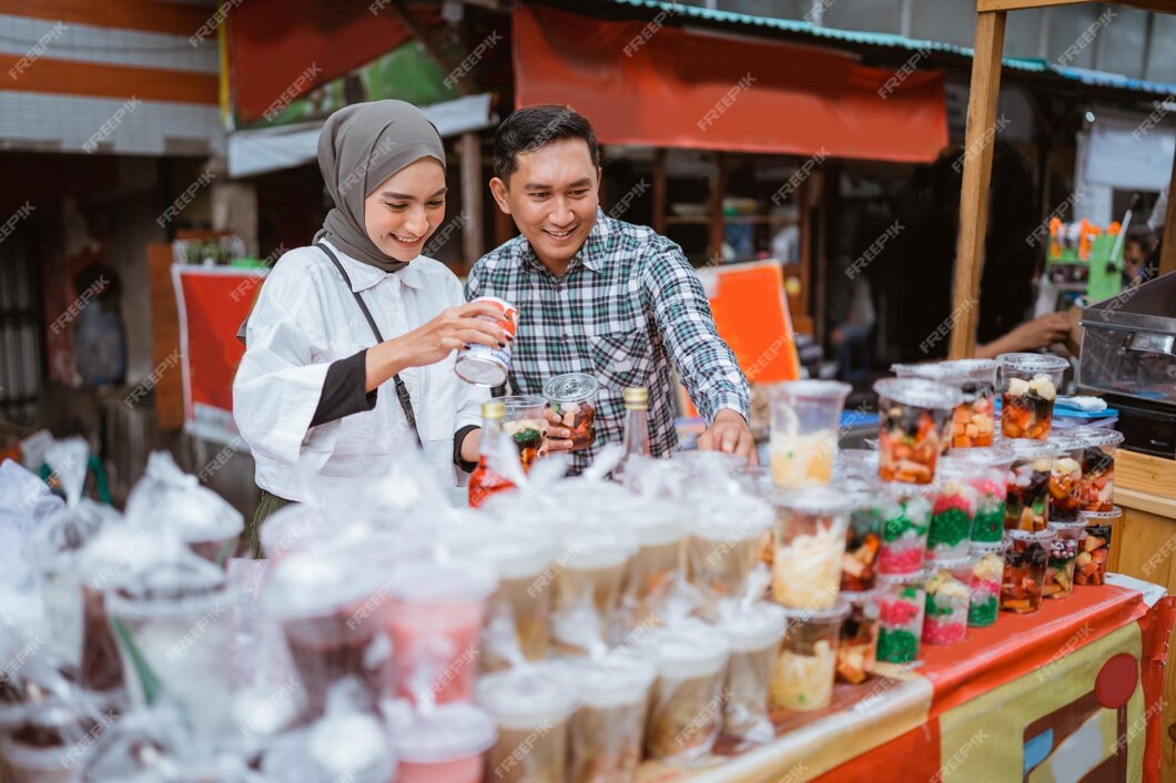 ilustrasi pasar takjil (freepik.com)