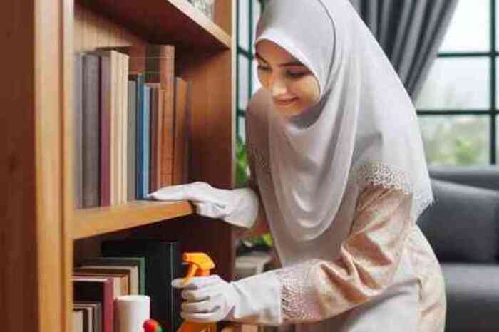 Ilustrasi seorang wanita yang sedang membersihkan rumah. (Kompasiana.com)