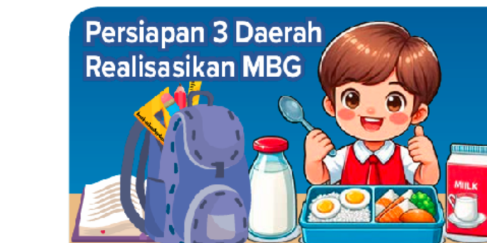 Grafis persiapan 3 daerah untuk realisasikan MBG.