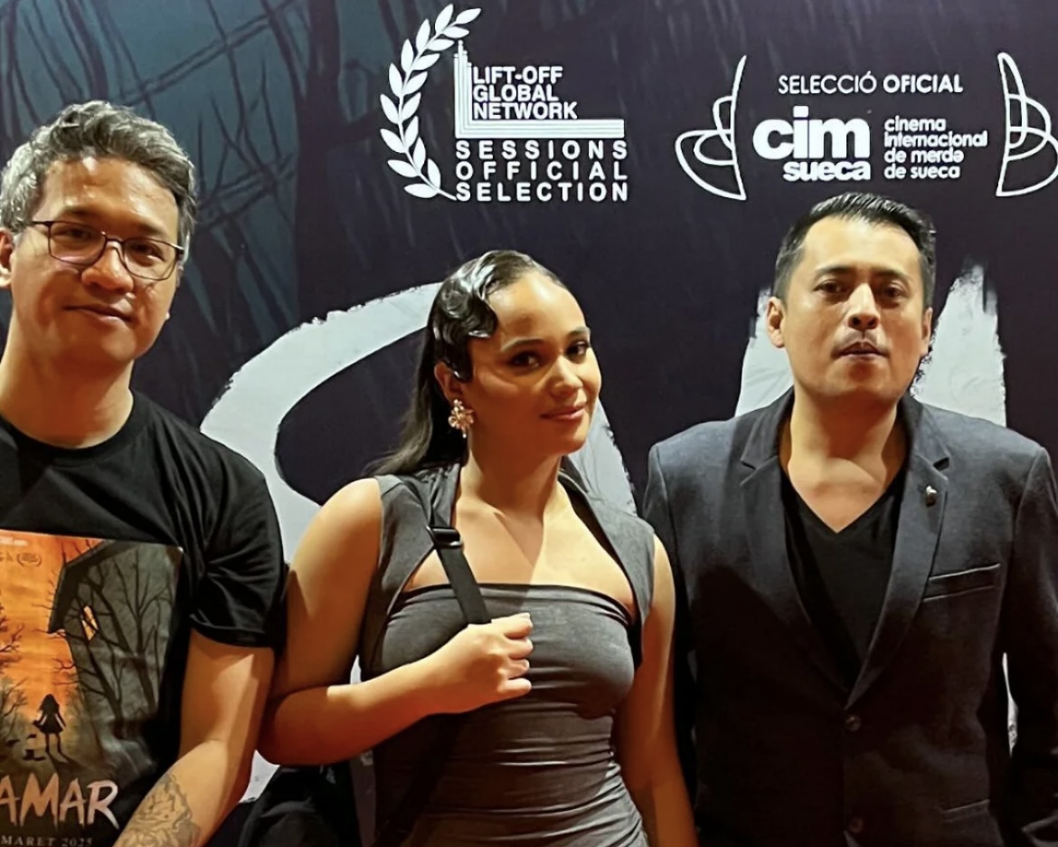 Aurora Ribero menghadiri konferensi pers yang digelar di Jakarta pada Minggu (2/3) (elinortesla).