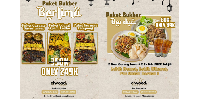 Promo bukber di Elwood Coffee Malang. (Instagram elwood.coffee)