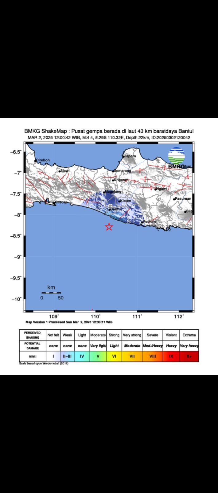 Update informasi gempa di Jogja