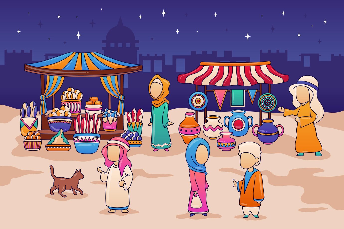 Ilustrasi Pasar Takjil