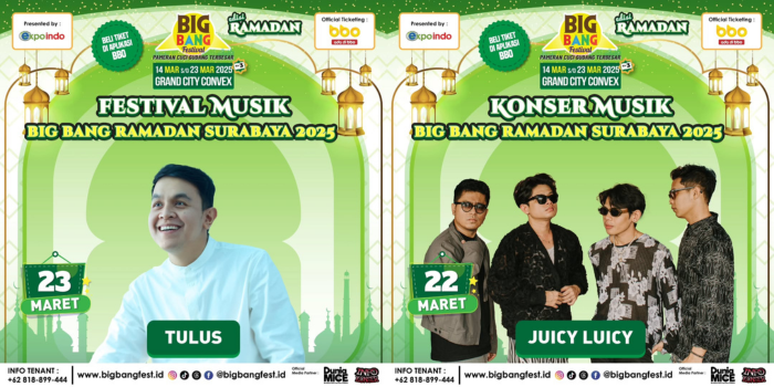 Line Up Artis yang meriahkan Big Bang Ramadan SUrabaya 2025. (Instagram: bigbangfest.id)