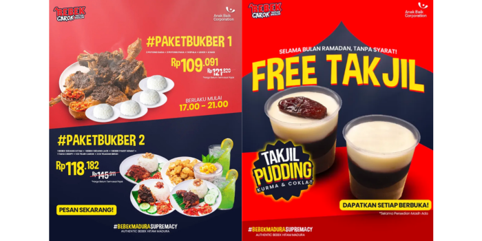 Paket bukber di Bebek Carok Malang. (Instagram bebekcarok.malang)