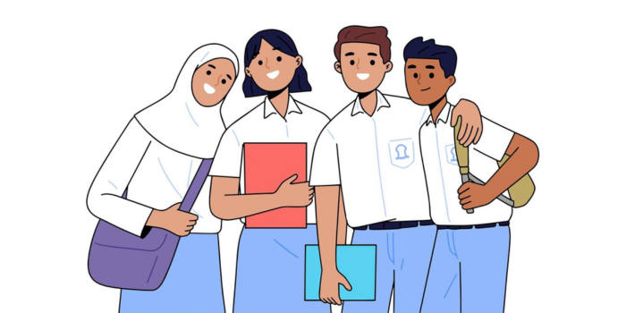 Ilustrasi sekelompok siswa SMA di Indonesia. (Freepik)