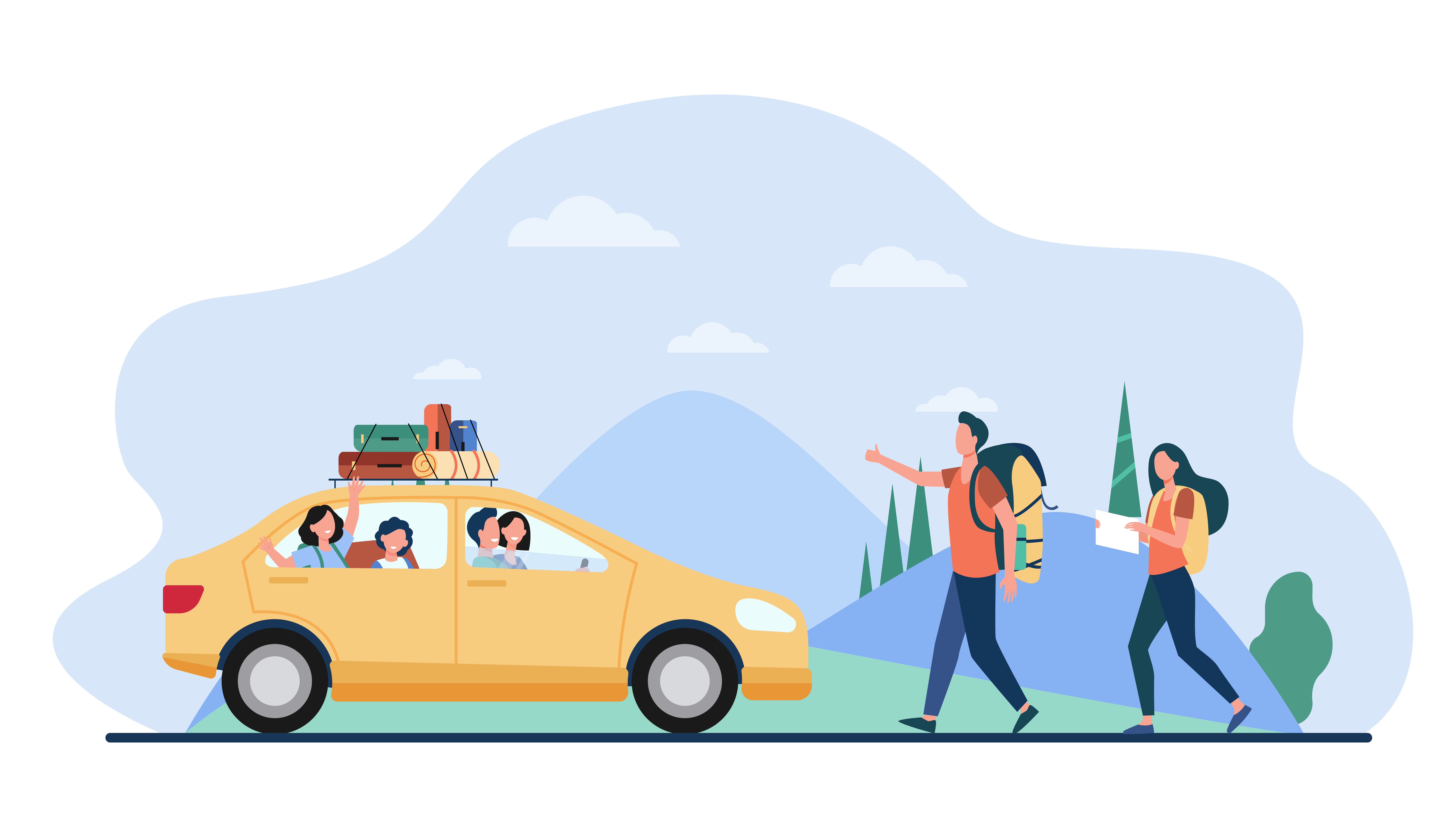 Ilustrasi mudik lebaran. (Freepik)