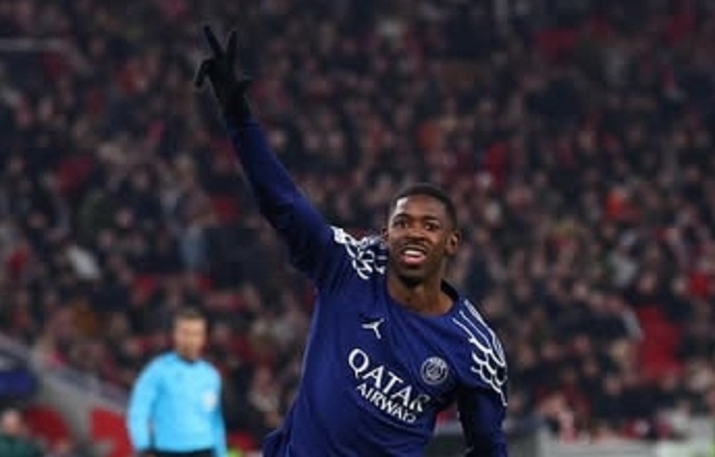 PRODUKTIF: Striker PSG Ousmane Dembele mencetak gol ke gawang Liverpool dini hari tadi. Liverpool tersingkir usai kalah di babak adu penalti.