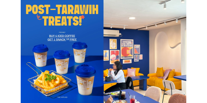 KIRI: Poster promo Ramadan (sociohaus) KANAN: Spot makan di Sociohaus (jessiefoodiaries and sociohaus)