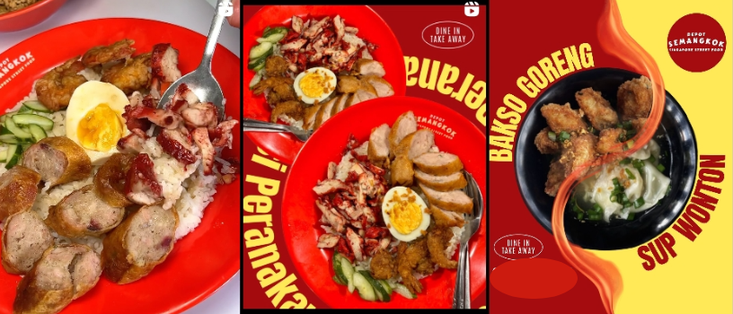 Menu makanan di Depot Semangkok