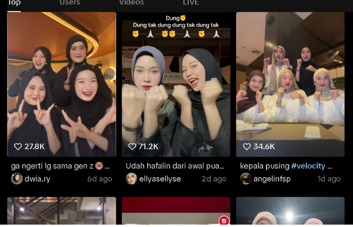 Tren velocity TikTok semakin menyebar di kalangan anak muda (Pratiwi Annisa/Radar Malang)