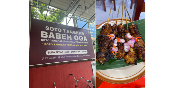 (kiri: Soto Tangkar Babeh Ogah kanan: Afin Alamei Reihana)