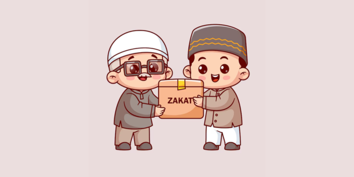 Ilustrasi pemuda sedang memberikan zakat. (Freepik: catalystsuff)