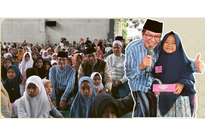 Bp. Iwan foto bersama Muspika kecamatan Dampit dan anak yatim.