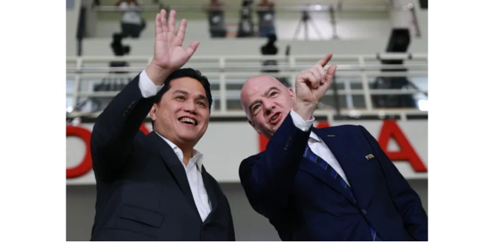 Erick Thohir and FIFA president Gianni Infantino. Credit:Getty Images