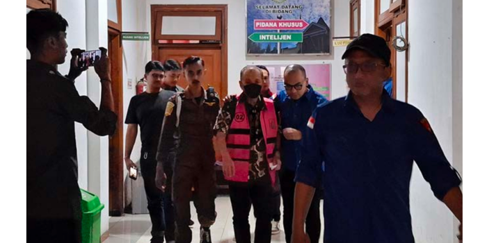 DITAHAN 20 HARI: Handoko, warga yang menyewakan lahan di Jalan Raya Langsep untuk digunakan Superindo resmi ditetapkan sebagai tersangka, kemarin