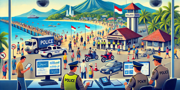 Ilustrasi pengamanan destinasi wisata selama liburan lebaran (Artificial Intelligence/Chat GPT).