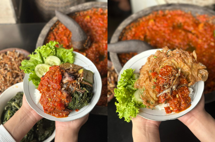 Menu sego sambel di Depot Mbok Marem. (Instagram/@depotmbokmarem)