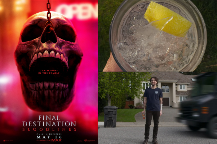 Poster resmi Final Destination: Bloodlines dan tangkapan layar trailer baru yang diunggah kemarin (25/3). (IMDb, Youtube/Warner Bros)