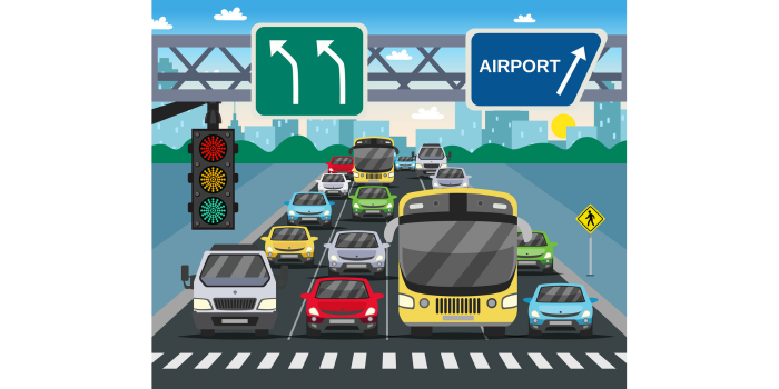 Ilustrasi macet lebaran (macrovector/freepik.com).