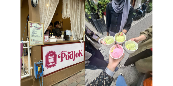 Tampak depan es podjok dan es serut yang segar. (Google/Ajeng Zamala)