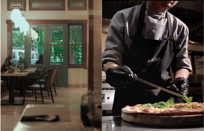 Salah satu chef La Regina yang sedang menyiapkan hidangan Pizza (Instagram/laregina.ristorante)