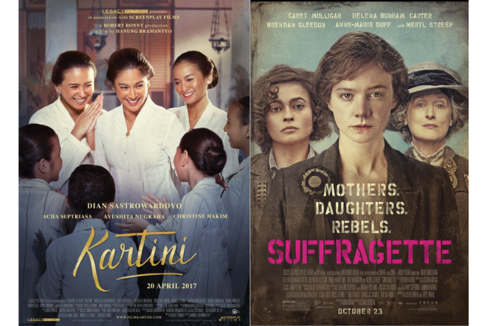 Poster film Kartini (2017) dan Suffragette (2015) sebagai rekomendasi film di Hari Kartini tentang perjuangan perempuan. (IMDb)