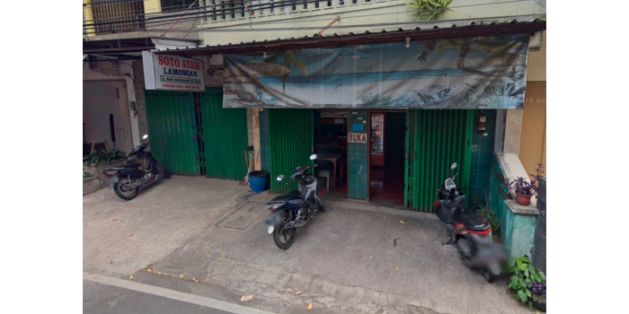 Tampak depan soto lamongan raya sawojajar. (Tangkapan Layar Google Street)