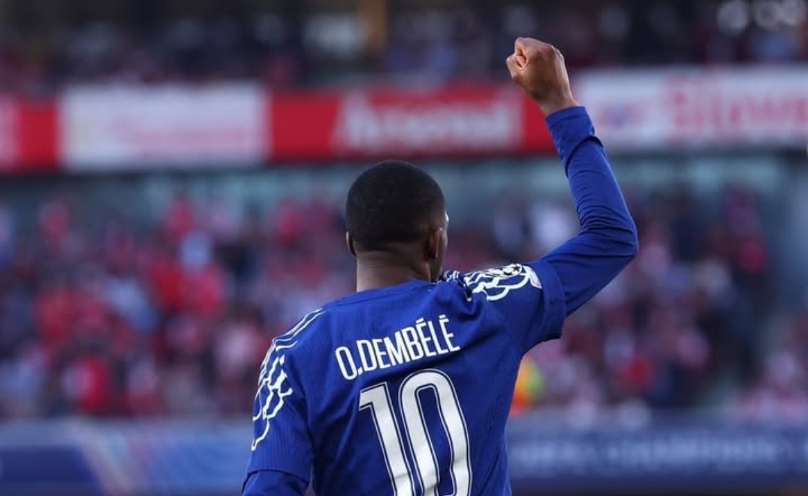 PENENTU: Ousmane Dembele mencetak gol ke gawang Arsenal yang mengantarkan PSG menang 0-1 dini hari tadi.