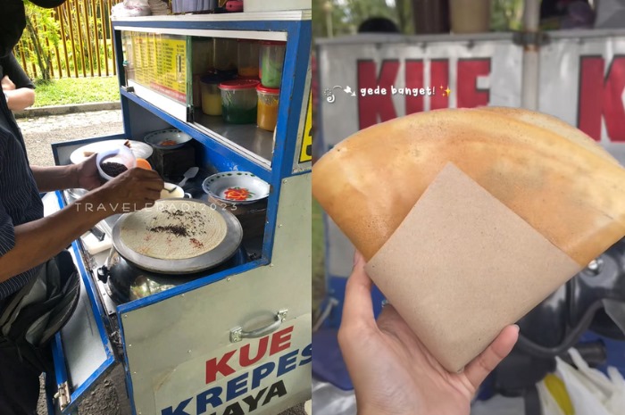 Kue Crepes Jaya Taman Slamet. (Google Maps/Adi Suryawan, TikTok/@bibilcuu)