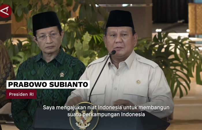 Sambutan Presiden Prabowo Subianto dalam peresmian Terminal 2F di Bandara Soekarno Hatta sebagai jalur Khusus Haji dan Umrah. (DOK. Antara News)
