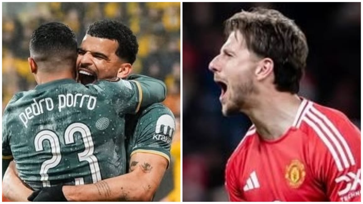 BERTEMU DI FINAL: Solanke dan Pedro Porro serta Mason Mount jadi penentu lolosnya Tottenham dan MU ke final Liga Europa UEFA musim ini.