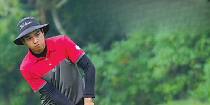 POTENSIAL: Daffa Putra mengikuti turnamen Merapi Junior Golf Championship di Merapi Golf Club, Jogjakarta, 31 Januari sampai 2 Februari lalu.
