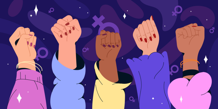 Ilustrasi gerakan perempuan (freepik.com).