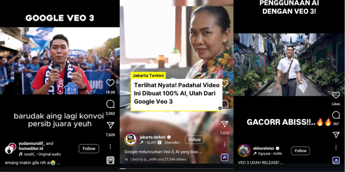 Sedang ramai beredar hasil video AI Google VEO 3 di semua media sosial termasuk instagram.