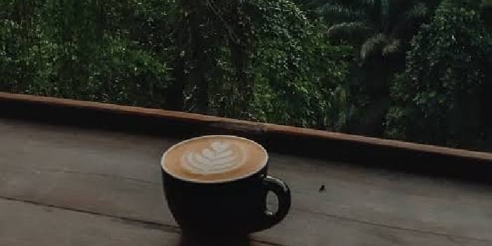 Foto kopi dengan latar alam