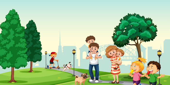 Ilustrasi taman kota (pch.freepik)