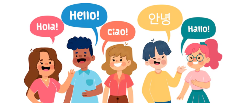 Ilustrasi orang-orang berbicara dengan berbagai bahasa (freepik)