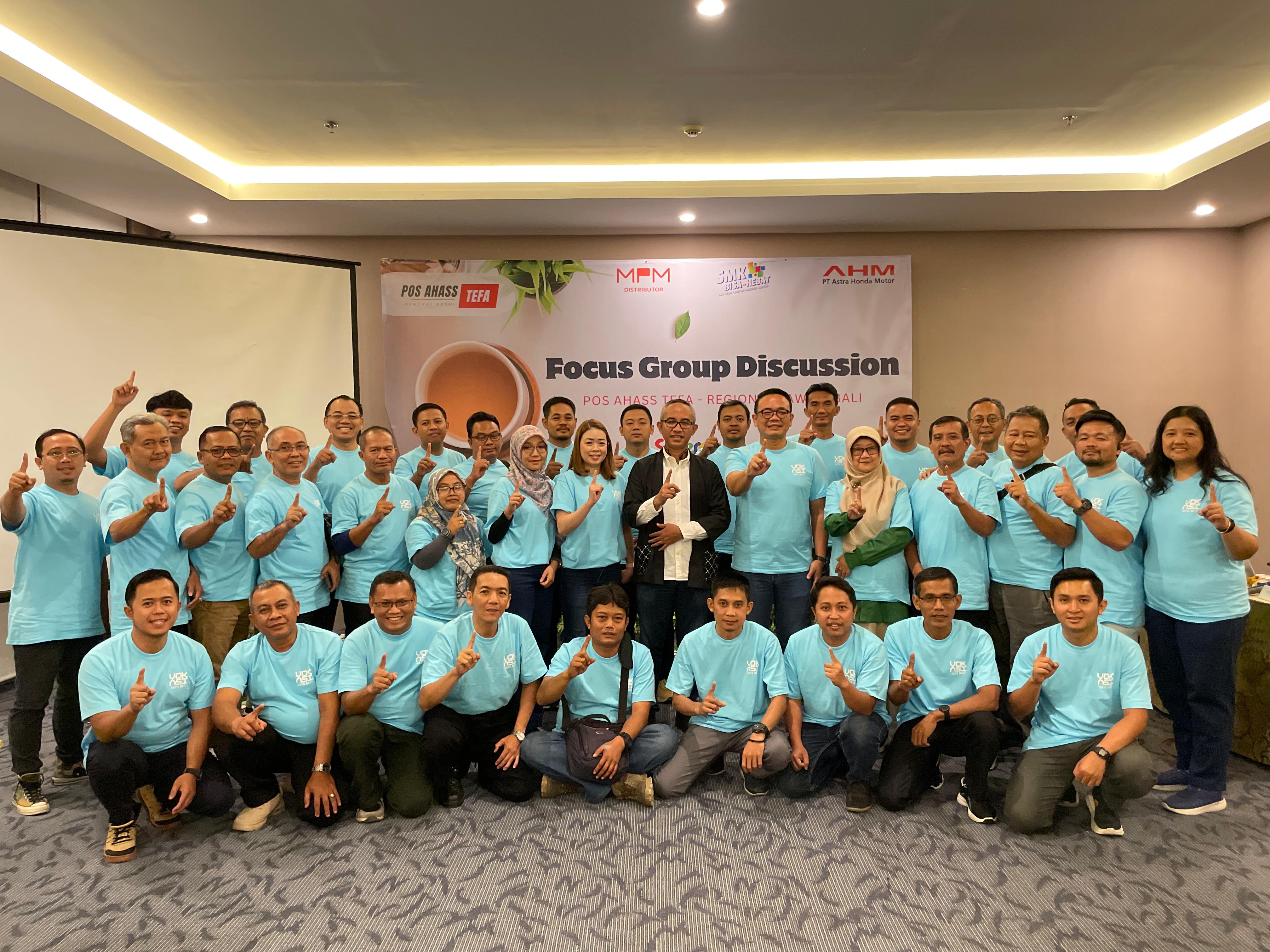 SINERGI: Seluruh peserta FGD bersama Pimpinan Satu Hati Edukasi Porgram PT Astra Honda Motor di Hotel Illira Banyuwangi.
