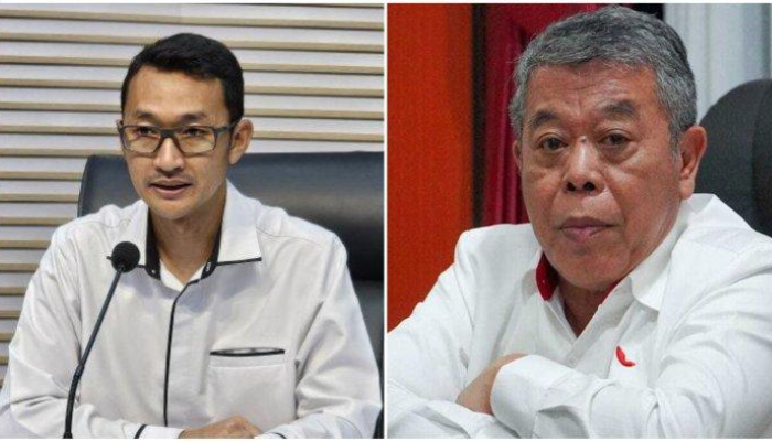 Budi Prasetyo (kiri) dan Mantan Ketua DPRD Jatim Kusnadi (kanan). Komisi Pemberantasan Korupsi (KPK) merespons soal kabar mantan Ketua DPRD Jawa Timur Kusnadi yang sempat dinyatakan hilang. (Trribun)