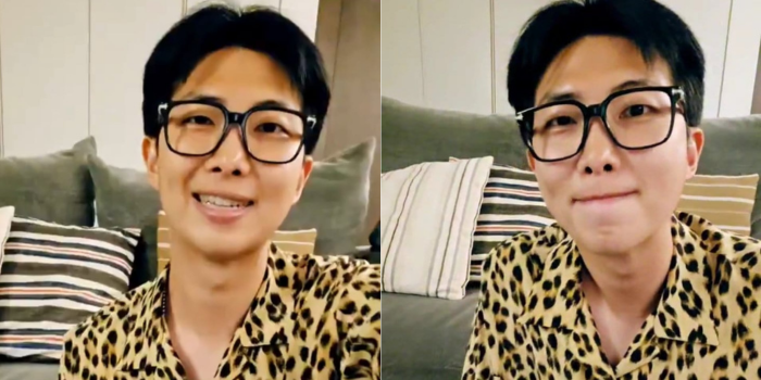 Kim Namjoon alias RM melakukan siaran langsung pada aplikasi weverse pada Selasa 10/6 (pch.x)