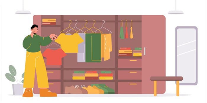 Ilustrasi Menyimpan Baju (sumber foto: freepik)