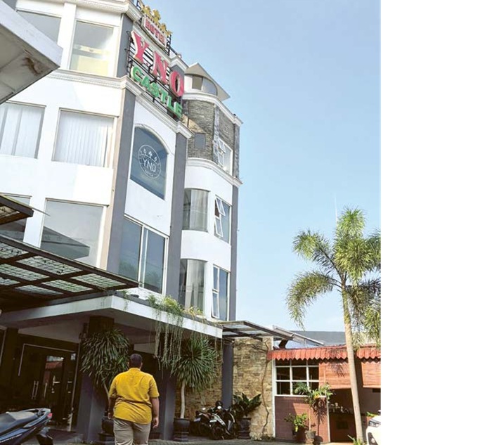 OKUPANSI MENINGKAT: Hotel YNO Castle di Jalan Sultan Agung, Kepanjen mulai kedatangan tamu kontingen Porprov IX Jatim.